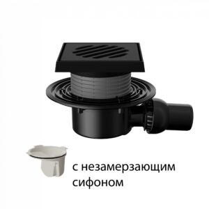 T520.0PNsG Трап горизонтальный с регулировкой угла отвода 520 с чугунной решеткой и подрамником с не