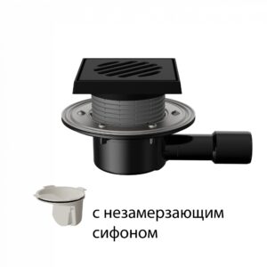 T510.1PNsG Трап горизонтальный регулируемый 510 с чугунной решеткой и подрамником с незамерзающим си