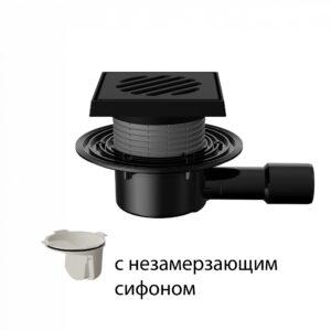 T510.0PNsG Трап горизонтальный регулируемый 510 с чугунной решеткой и подрамником с незамерзающим си