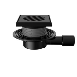 Трап регулируемый T090.0PDsG150x150 горизонтальный выпуск DN40/50 с сухим сифоном чугунная решетка