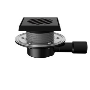 Трап регулируемый T090.1POsG 150x150 горизонтальный выпуск DN40/50 без гидрозатвора чугунная решетка