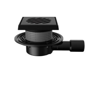 Трап регулируемый T090.0POsG 150x150 горизонтальный выпуск DN40/50 без гидрозатвора чугунная решетка