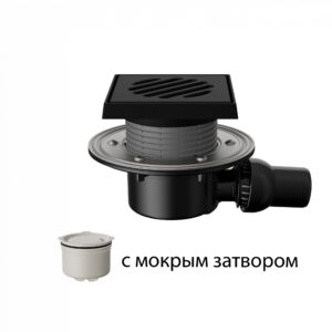 T520.1PHsG Трап горизонтальный с регулировкой угла отвода 520 с чугунной решеткой и подрамником