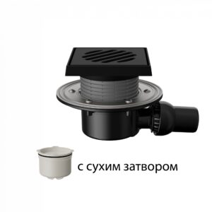 T520.1PDsG Трап горизонтальный с регулировкой угла отвода 520 с чугунной решеткой и подрамником