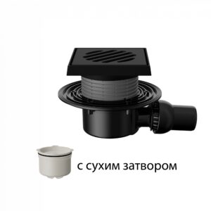 T520.0PDsG Трап горизонтальный с регулировкой угла отвода 520 с чугунной решеткой и подрамником