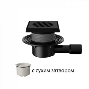 T510.0PDsG Трап горизонтальный регулируемый 510 с чугунной решеткой и подрамником с сухим затвором б