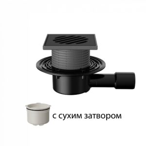T510.0PDsB Трап горизонтальный регулируемый 510 с чугунной решеткой с сухим затвором без фланца
